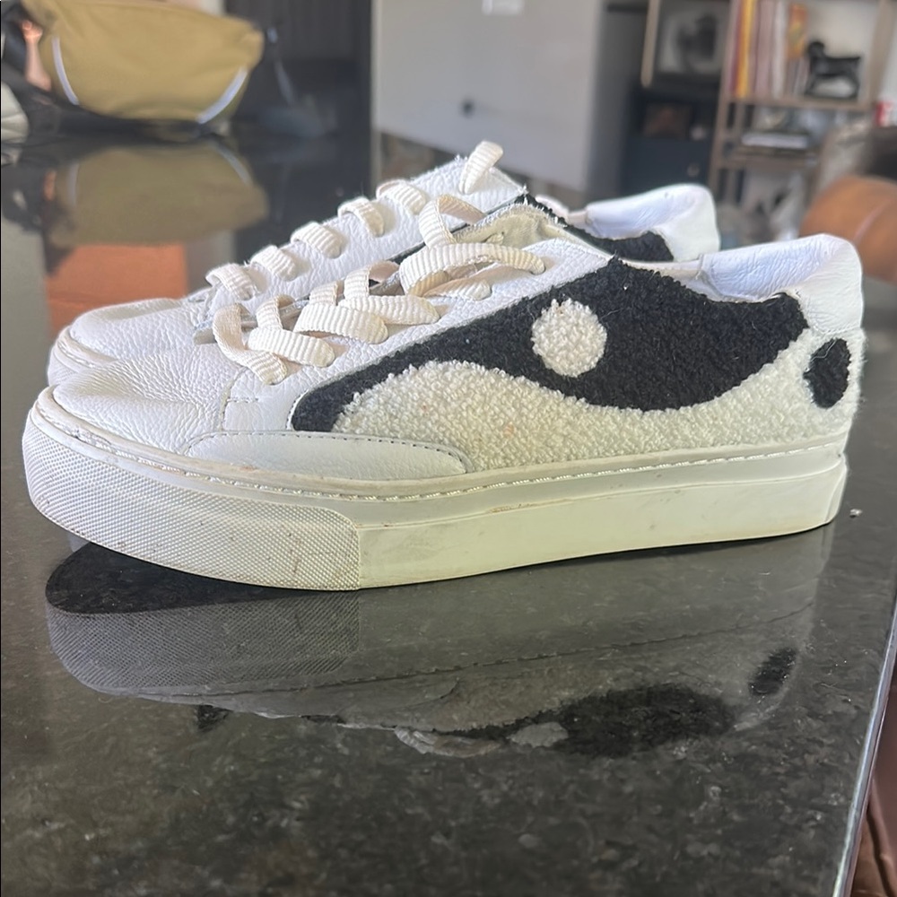 Soludos White and Black Sneakers